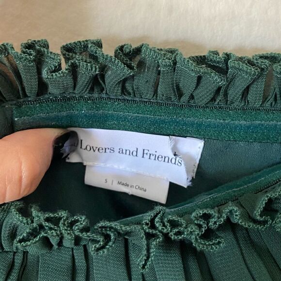 Lovers and Friends Alex Midi Emerald Green Dress Strapless Size S - Picture 9 of 10